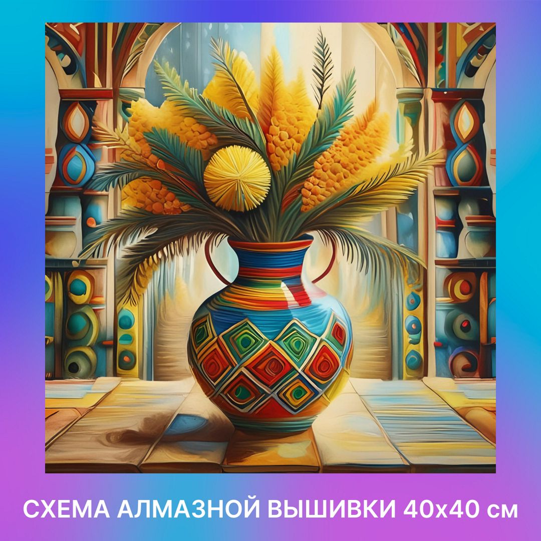 Авторская схема алмазной вышивки/мозаики (круглые стразы) 40х40 см