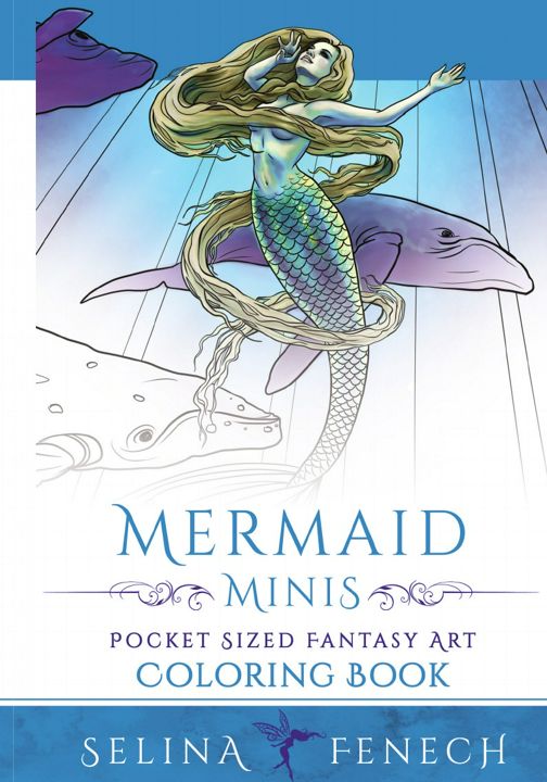 Mermaid Minis - Pocket Sized Fantasy Art Coloring Book