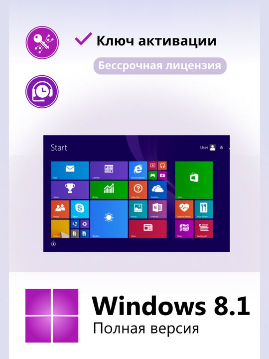 Windows 8.1 Full Version ключ активации 1ПК RU x32/x64