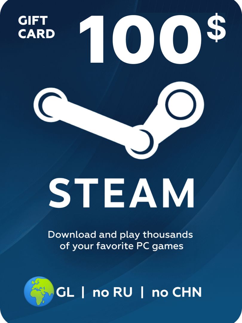 Пополнение кошелька Steam на 100 USD / Код активации США / Подарочная карта Стим/ Gift Card 100$ США