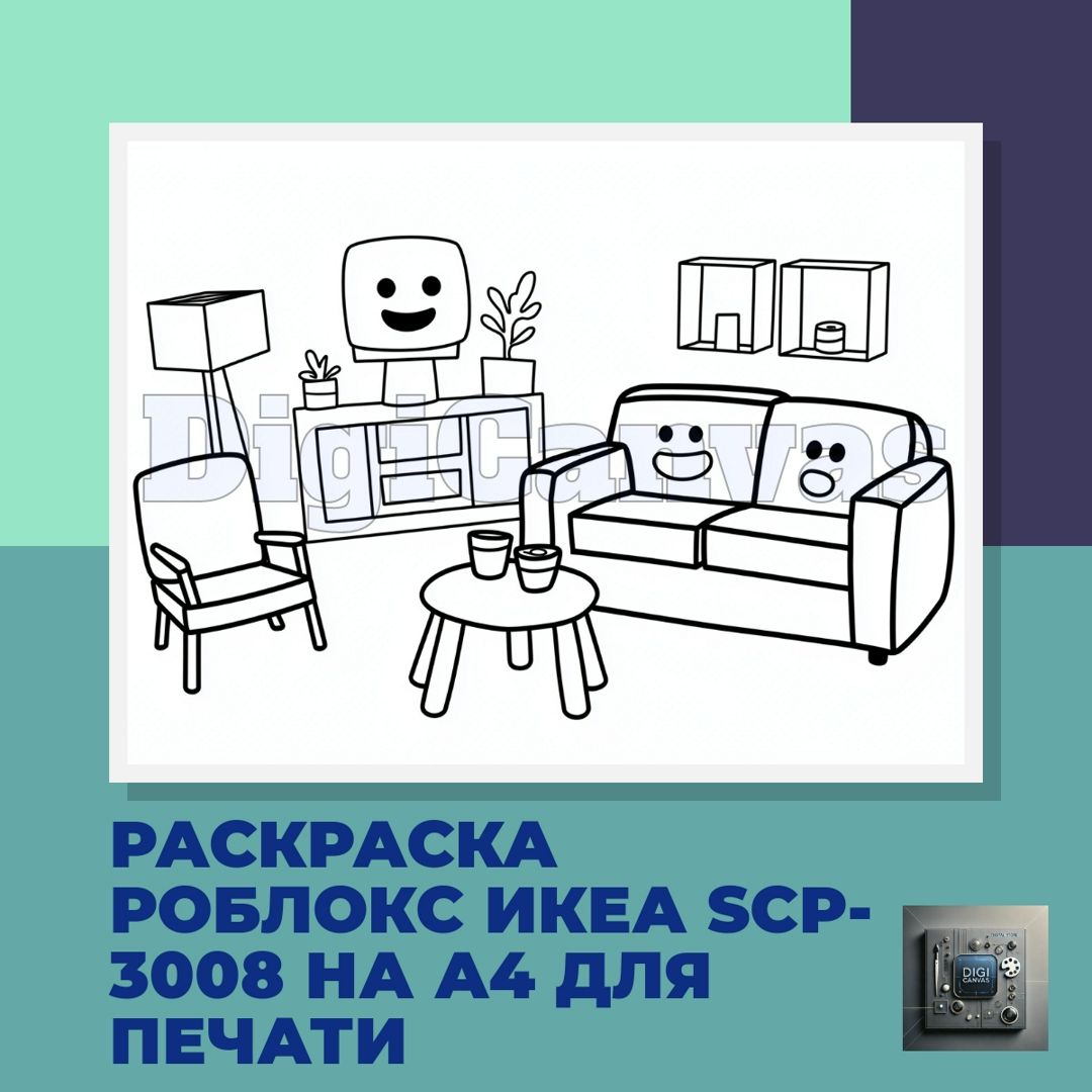 Раскраска Роблокс ИКЕА SCP-3008 для детей на А4 для печати - DigiCanvas ...