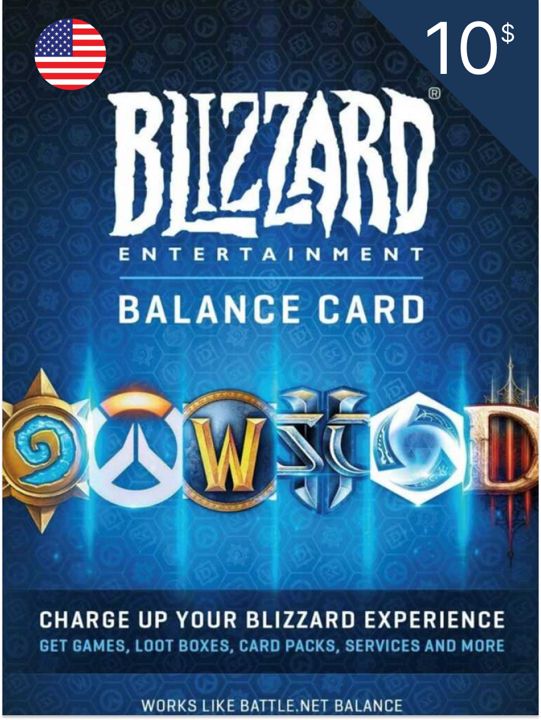 Пополнение счета Blizzard(Battle NET) на 10 USD ($) Америка/ Код активации доллары/ Подарочная карта