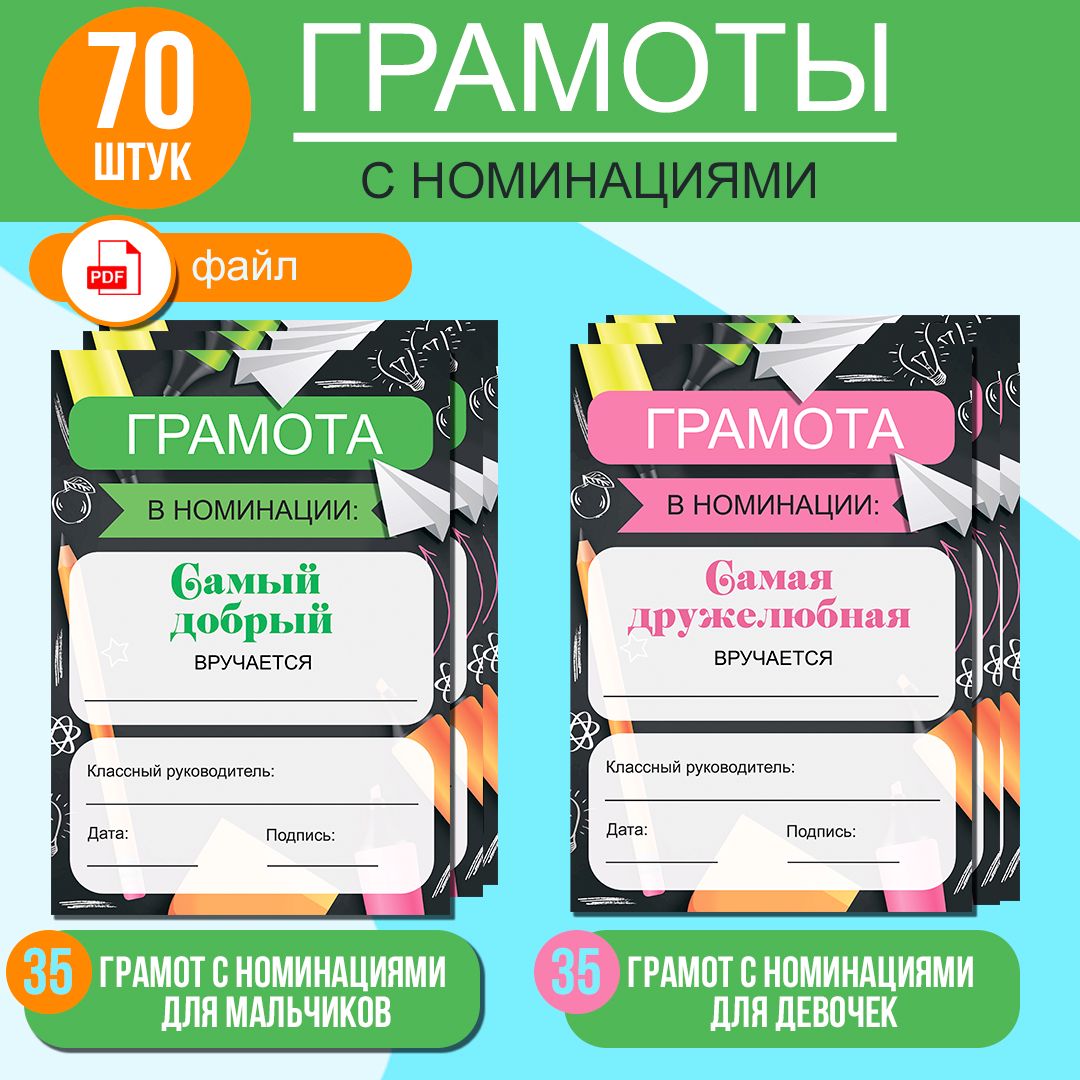 Грамоты для школьников (учеников) с номинациями девочкам и мальчикам ...