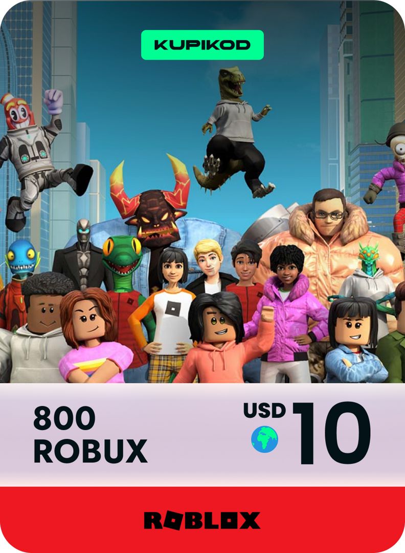 Подарочная карта Roblox на 800 Robux - скачать ключи на Wildberries ...