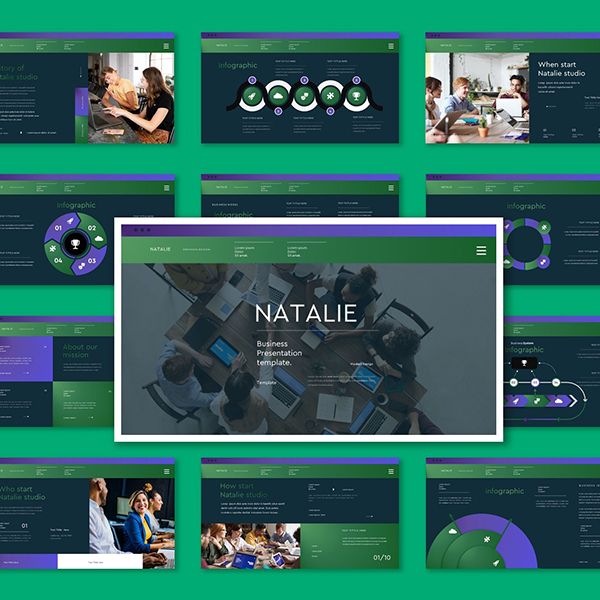 Шаблон рекламной презентации студии Natalie