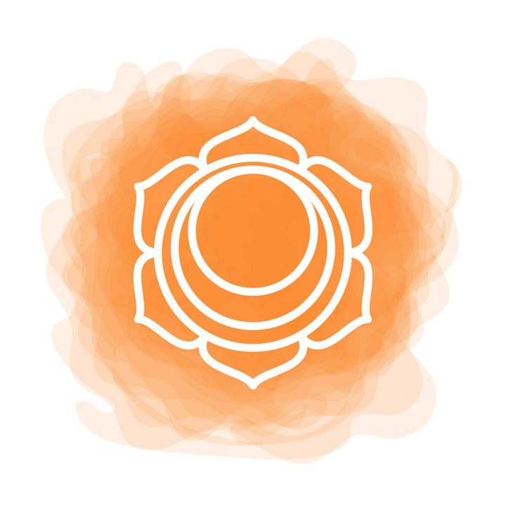 Чакра или падма. Свадхистхана. Векторная иконка, значок, иллюстрация pdf. Йога, медитация, индуизм