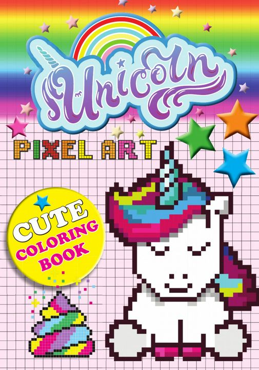 Unicorn Pixel Art. Color Unicorns By Numbers For Kids Ages 5-10