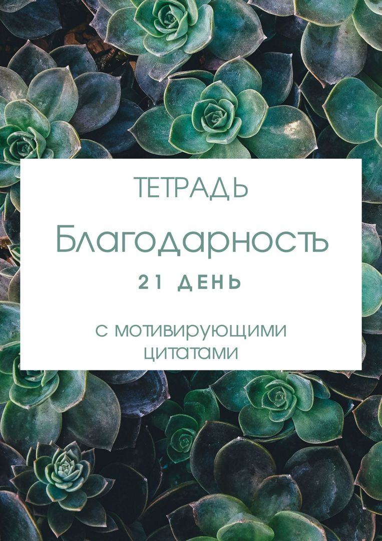 Дневник "Тетрадь Благодарности" с мотивирующими цитатами на 21 день ...