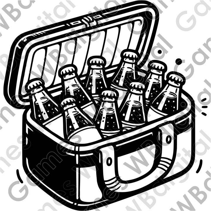 Сумка-холодильник. Открытая сумка-холодильник, наполненная стеклянными бутылками холодного пива