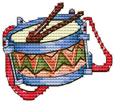 Схема для вышивки крестом Барабан
