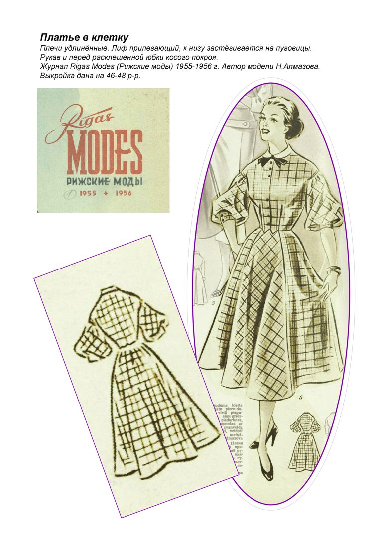 Осенняя клетка в стиле ретро: жакеты, юбки, пальто и платья из 40-х и 50-х