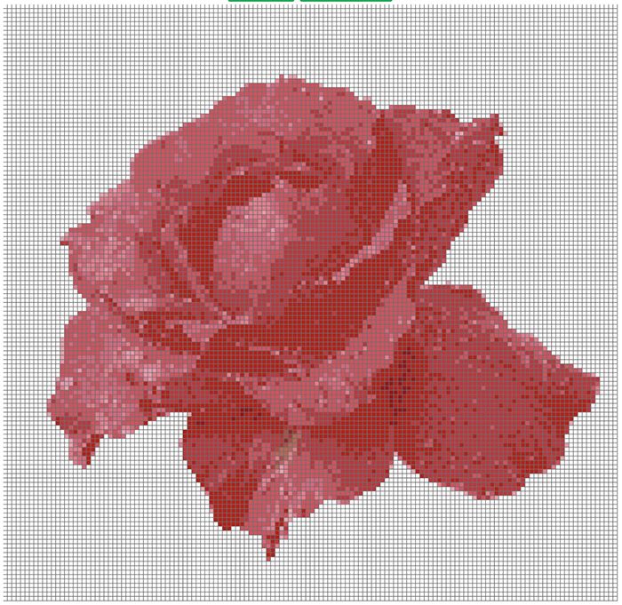 Роза. Схема для вышивания, 22х21 см