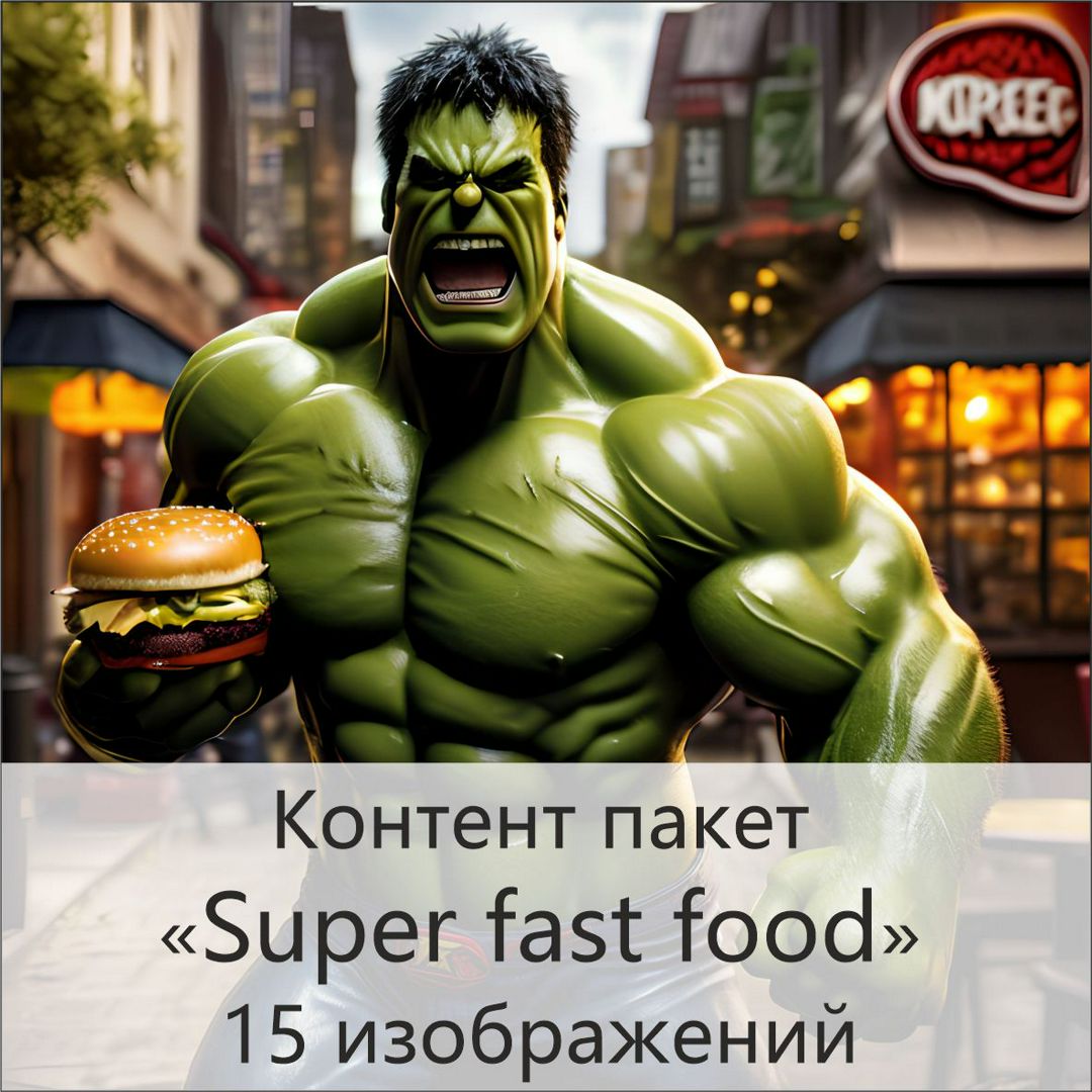 Контент пакет «Super fast food» №1. (15 уникальных изображений)