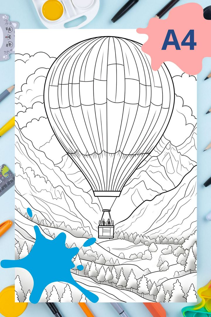Раскраска антистресс Воздушный шар