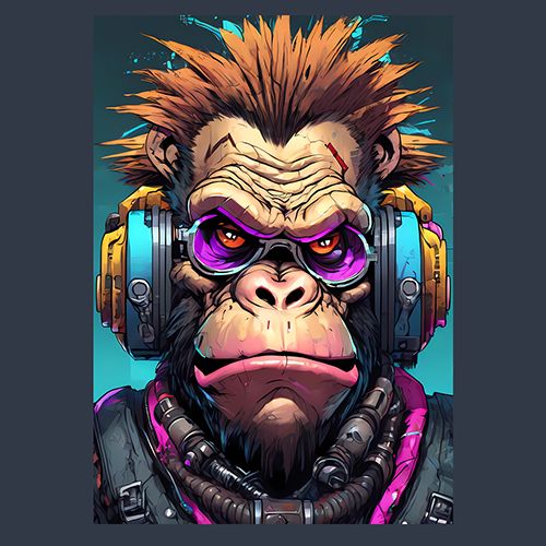 Цифровой постер «Cyberpunk_monkey2»