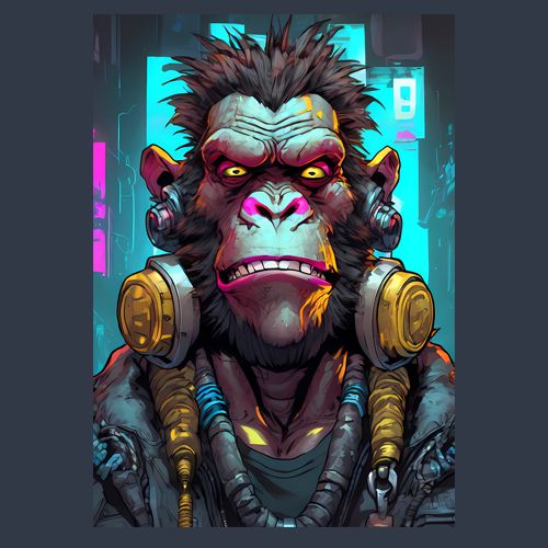 Цифровой постер «Cyberpunk_monkey9»