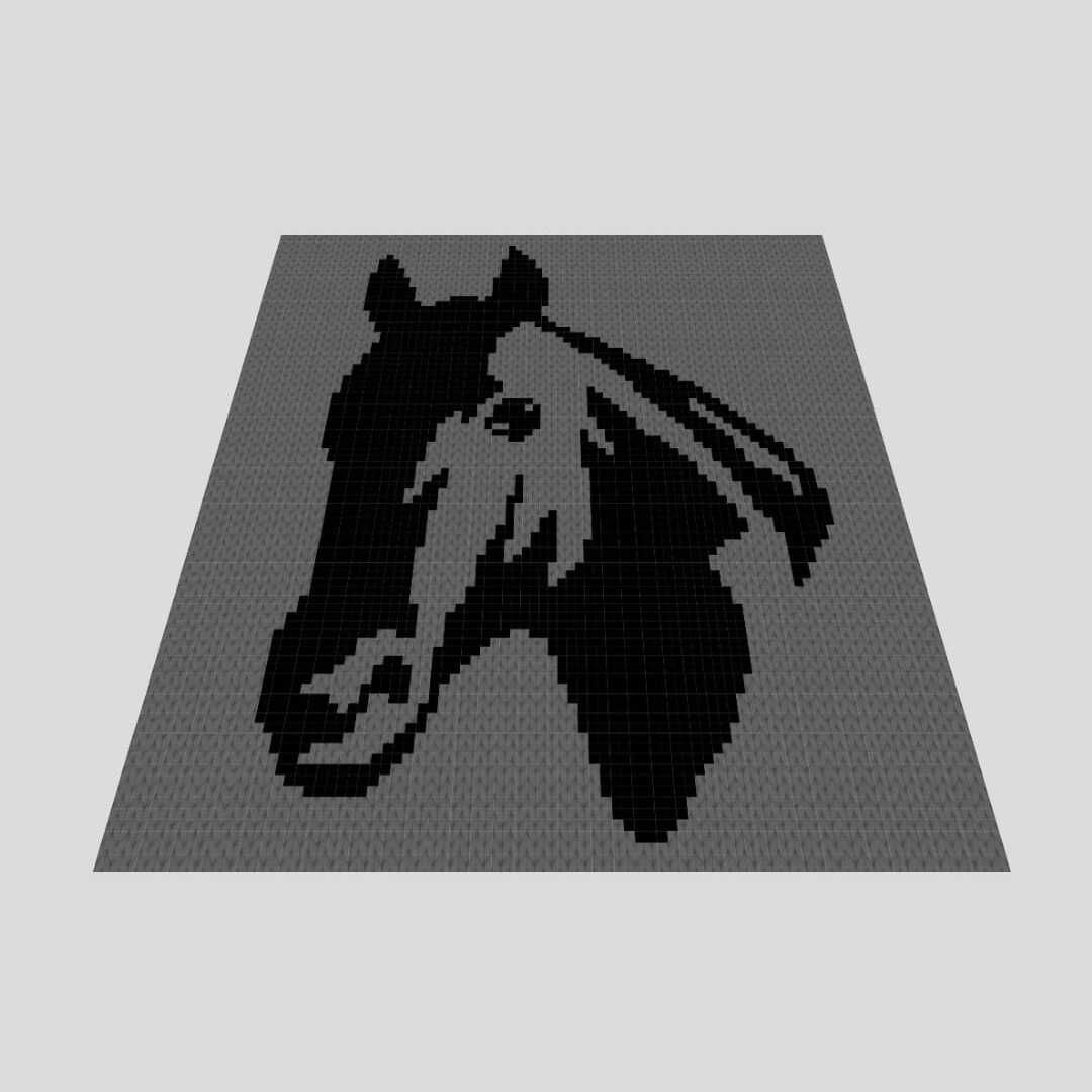 Схема вязания пледа Лошадь