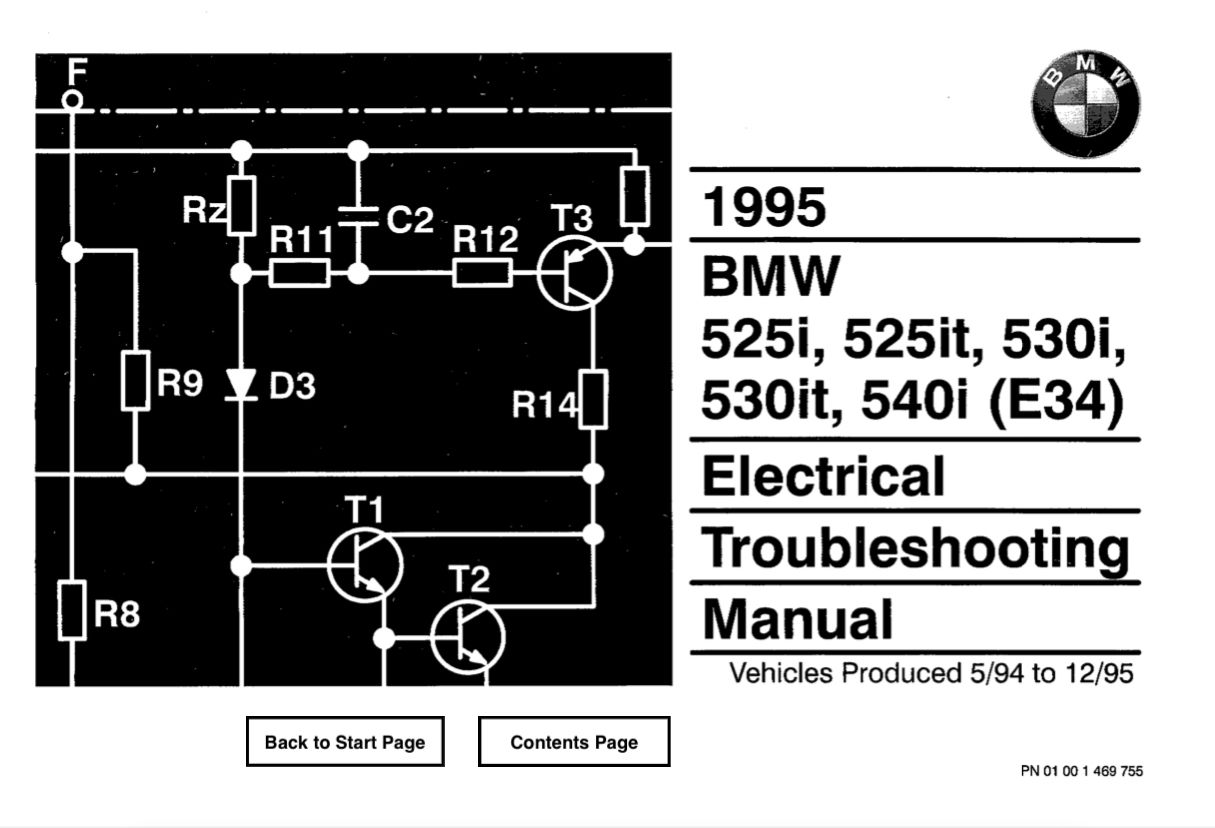 Электросхемы BMW e34 1995 года выпуска.