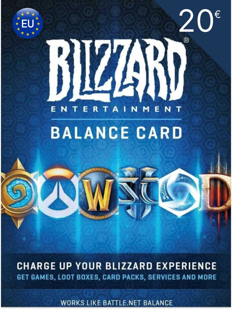 Пополнение счета Blizzard (Battle NET) на 20 EUR (€) Европа / Код активации Евро / Подарочная карта