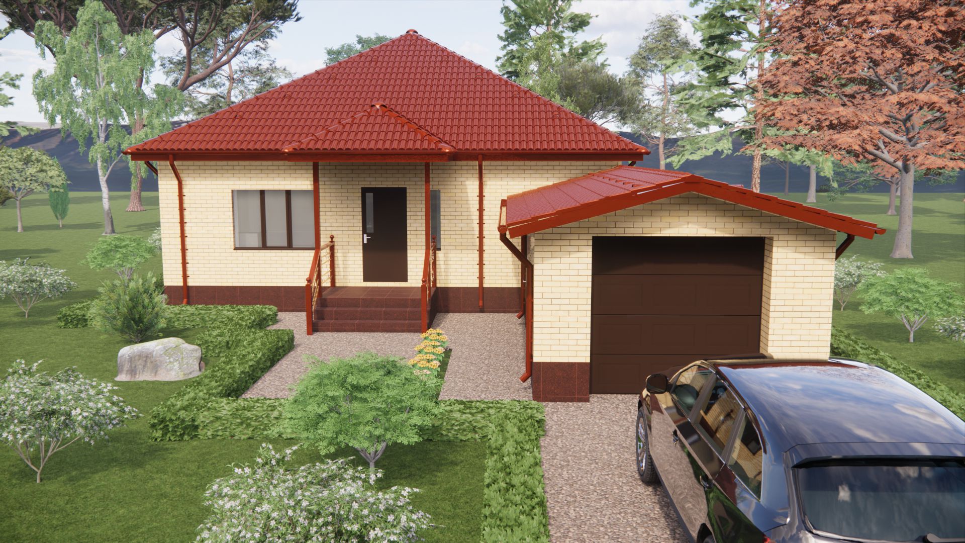 Строительство стен одноэтажного дома