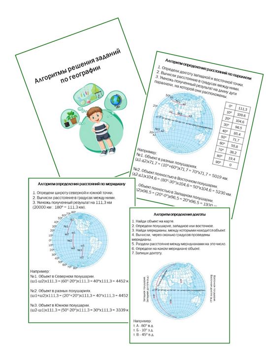 Алгоритмы решения заданий по географии