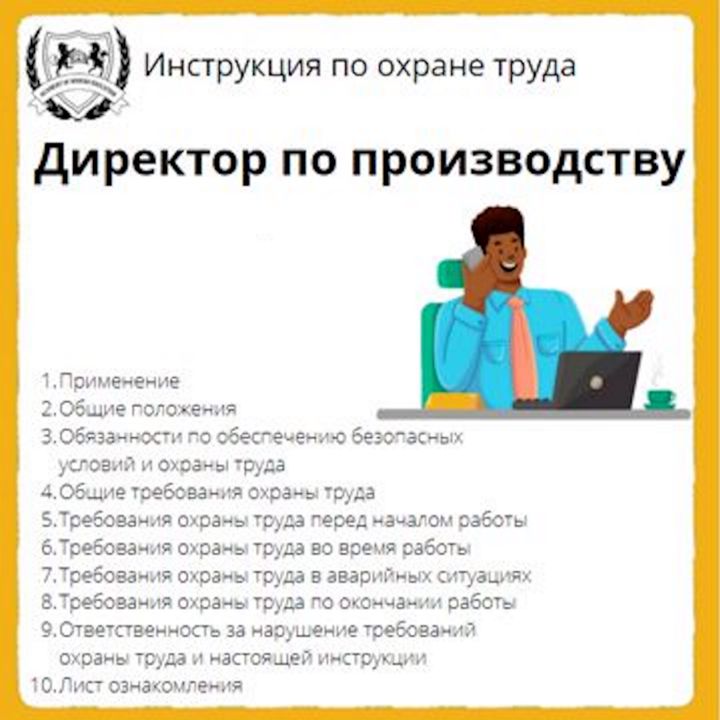 Инструкция по охране труда: Директор по производству