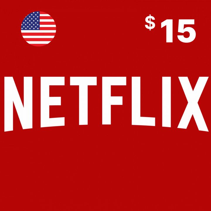 Подарочная карта Netflix 15 $ USD Долларов (регион: США) Цифровой код активации/пополнение счета