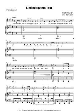 Ноты с вокалом Ikke Huftgold - Lied mit gutem Text - Пианино&Вокал ...