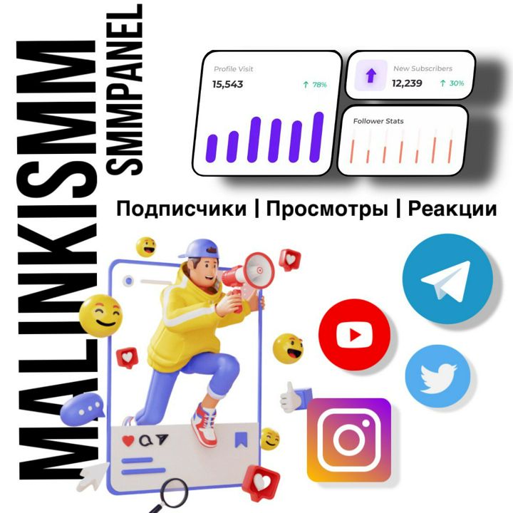 Malinkismm-услуги по продвижению в социальных сетях. Подписчики/лайки/просмотры/активность.