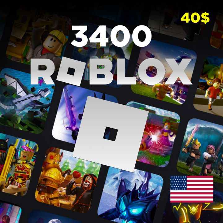 Карта пополнения Roblox 40 USD 3400 Robux