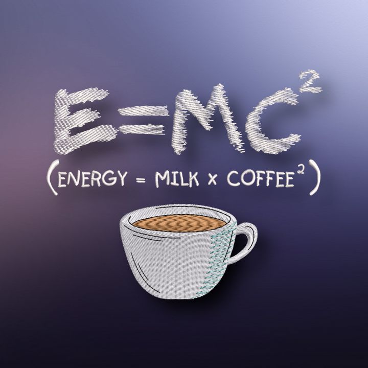 E=MC². Дизайн машинной вышивки.