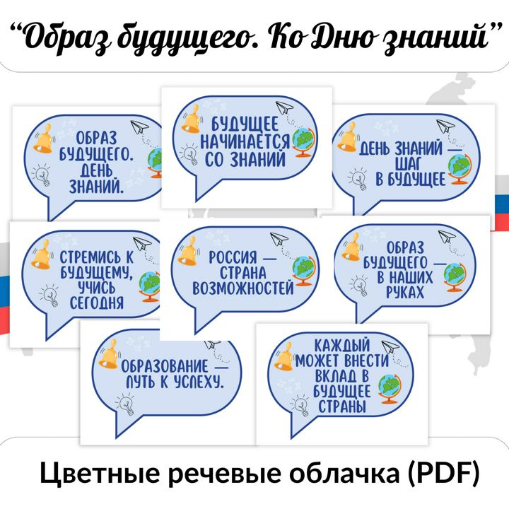 Образ будущего. Ко Дню знаний. Разговоры о важном. Цветные речевые облачка.