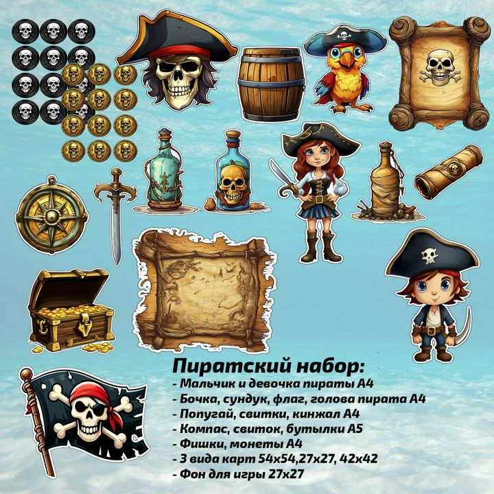 Шаблон для оформления в стиле "Пираты"