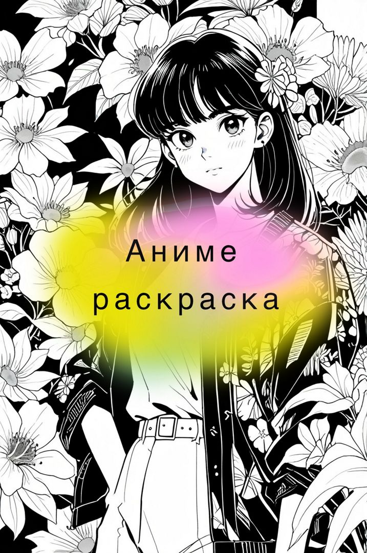Раскраска в стиле манга, девушка и цветы - Саша Лютова - скачать на ...