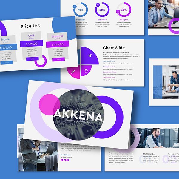 Современный шаблон презентации для компании AKKENA