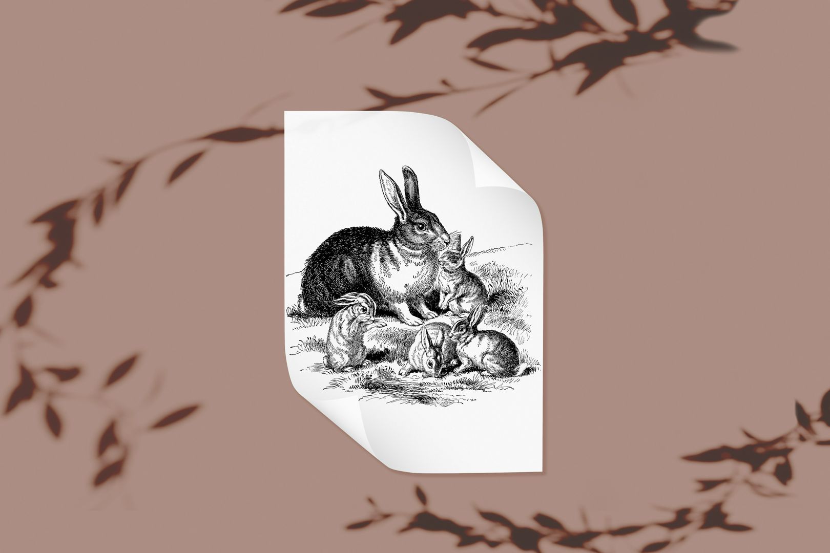 Принт заяц для печати А4 декор, декупаж, панно, скрапбукинг
