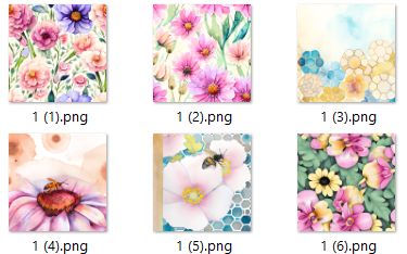 Цифровая бумага для скрапбукинга "Пчела-цветочные фоны-фотоальбом-книга пожеланий-скрапбукинг"