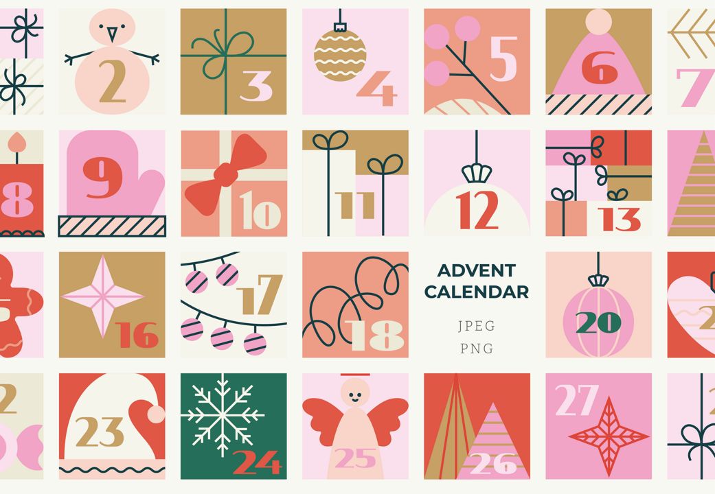 Клипарт для Рождественского Адвент календаря