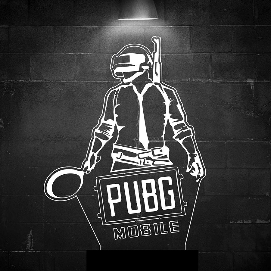 PUBG MOBILE - макет модель для 3D Светильника в кривых формат .eps