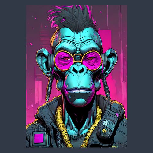 Цифровой постер «Cyberpunk_monkey3»