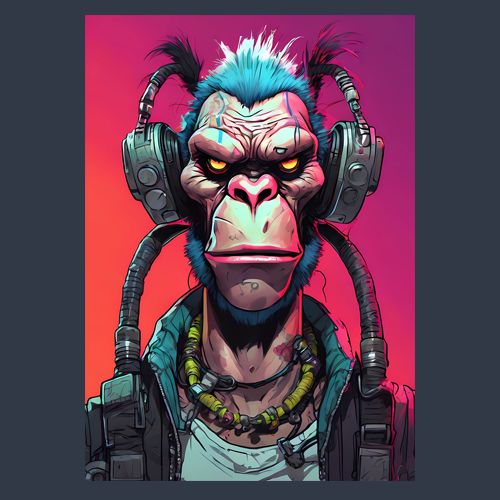 Цифровой постер «Cyberpunk_monkey8»