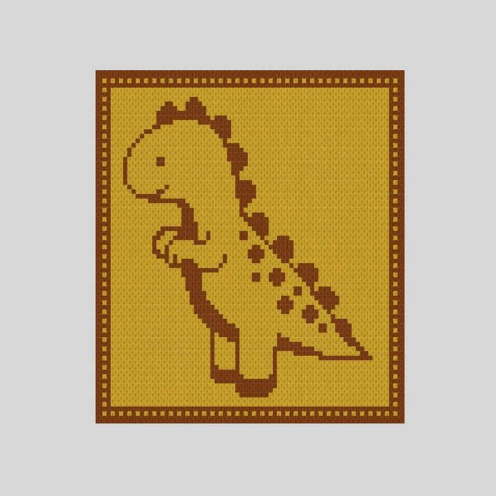 Схема вязания пледа Динозаврик