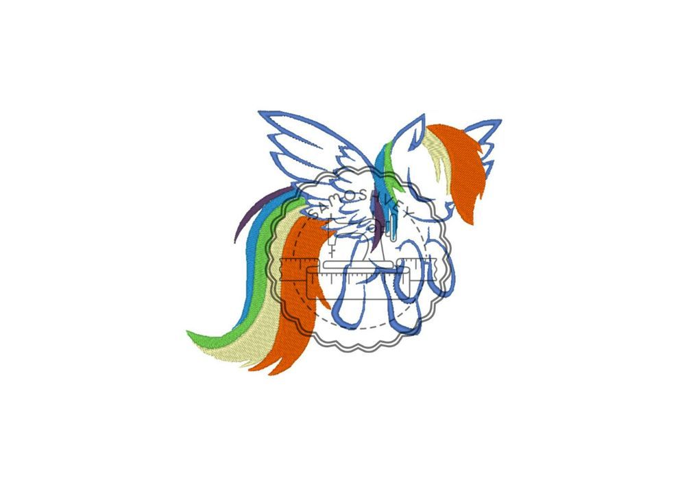 Машинная вышивка дизайн My Little Pony Rainbow Dash в формате *PES