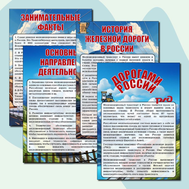 Информационные листы "Дорогами России" к "Разговорам о важном" (16 сентября 2024)