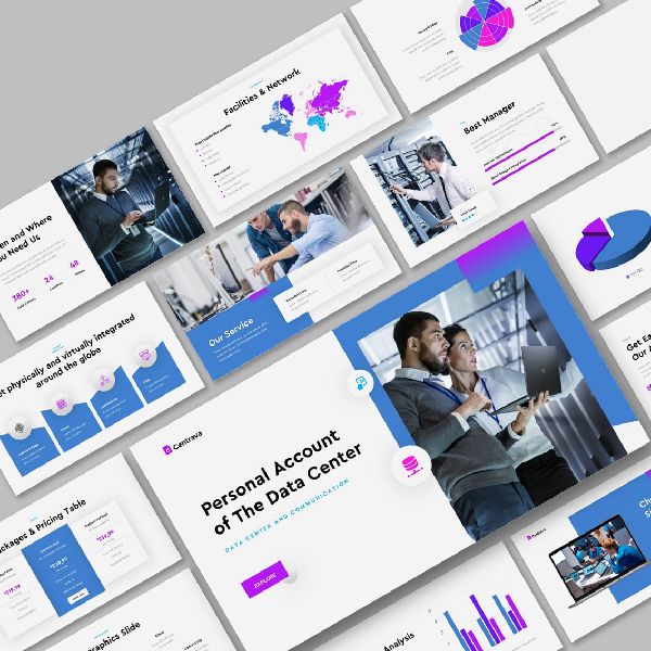 Шаблон предложения услуг Дата – центра с помощью презентации Centrava