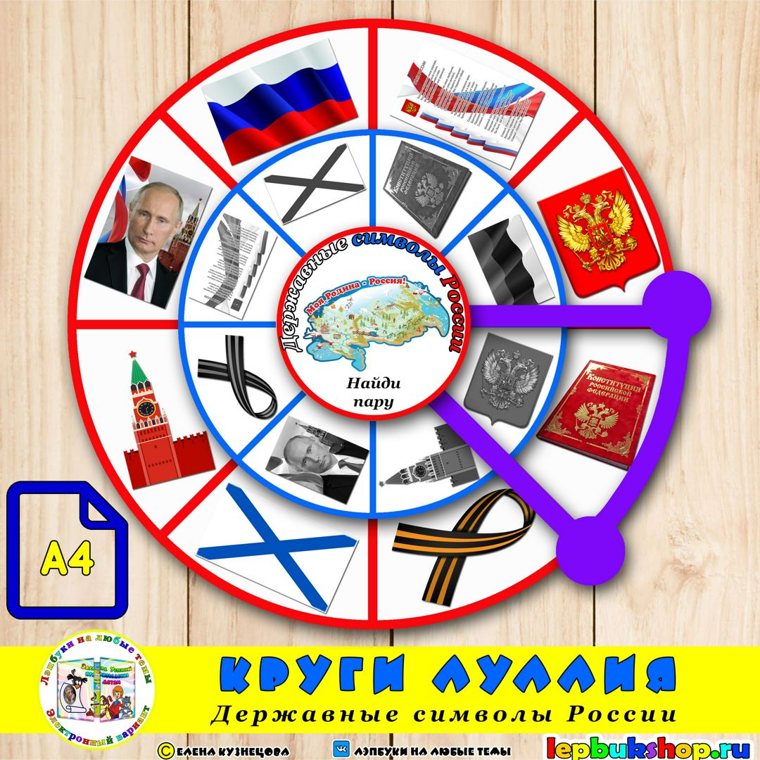 Круги Луллия "Державные символы России" (найди пару)