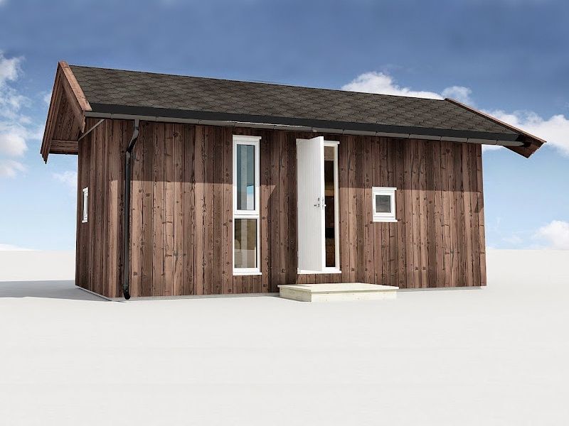 Гтовый проект каркасного мини-дома в норвежском стиле | SCANDI-14