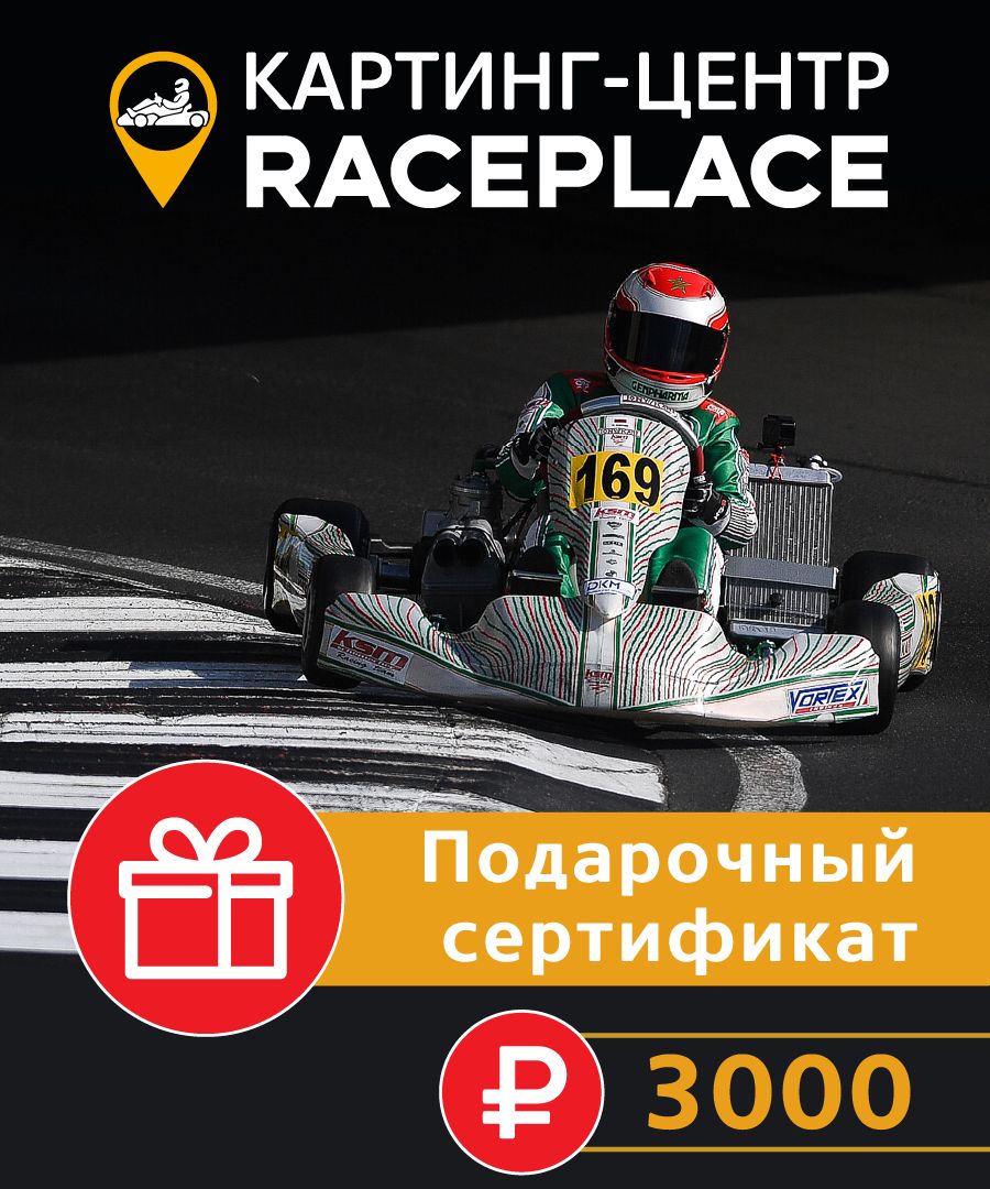 Электронный сертификат в картинг-центр RacePlace Мытищи 3000 руб.