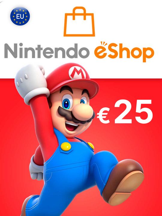 Пополнение счета Nintendo eShop на 25 EUR (€) / Код активации Евро / Подарочная карта Нинтендо Ешоп