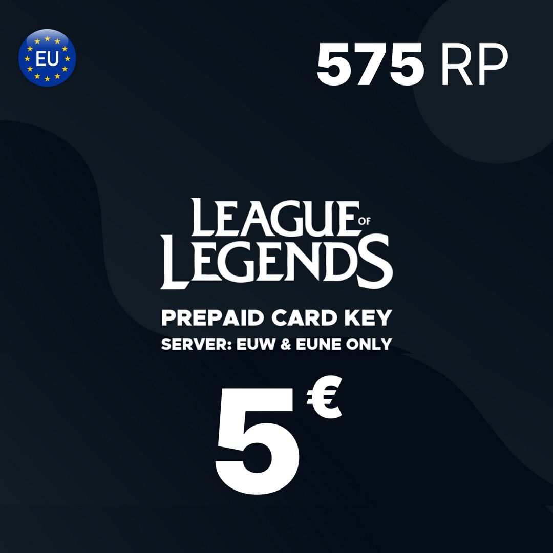 League of Legend Riot Points 5 EUR (€) Европа 575 RP / Пополнение счета ...